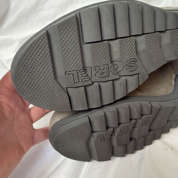 Sorel Evie II Womens Bootie Sz 9.5 Beige Leather Side Zip Waterproof Ankle Boots - Picture 7 of 10